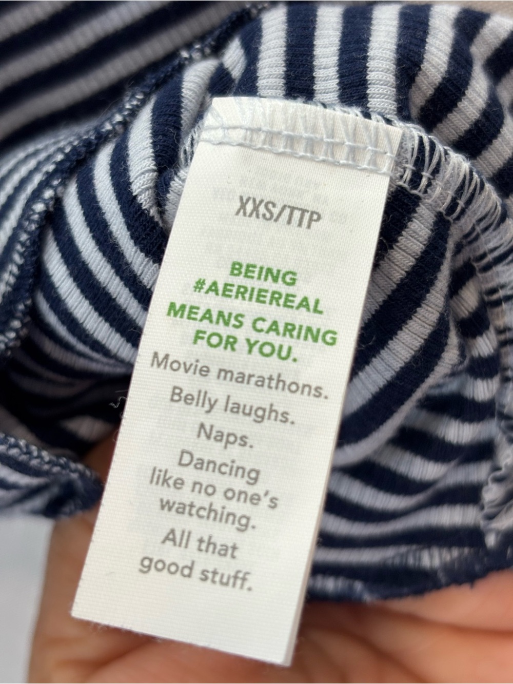 Aerie Ribbed Striped Tank Top Navy White XXS Women’s Stretch - Picture 5 of 11